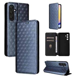 For Samsung Galaxy M55 / C55 Cubic Grid Texture Flip Leather Phone Case(Blue)