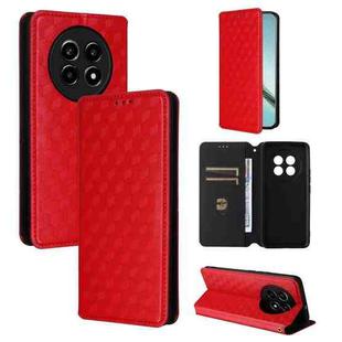 For Realme 14 Pro Lite 5G Cubic Grid Texture Flip Leather Phone Case(Red)