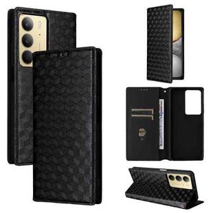 For Realme 14X 5G / C75 4G / V60 Pro 5G Cubic Grid Texture Flip Leather Phone Case(Black)