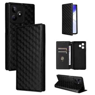 For Realme C53 5G / Narzo N53 4G Cubic Grid Texture Flip Leather Phone Case(Black)