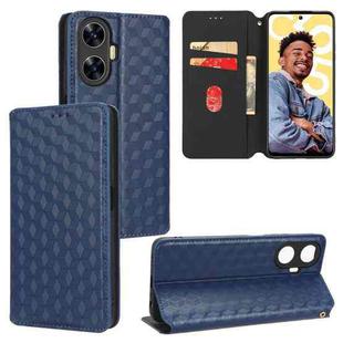 For Realme C55 Cubic Grid Texture Flip Leather Phone Case(Blue)