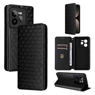 For Realme GT 7 Pro 5G Cubic Grid Texture Flip Leather Phone Case(Black)