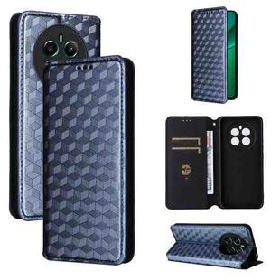 For Realme Narzo 70 Pro 5G / 12+ 5G Cubic Grid Texture Flip Leather Phone Case(Blue)
