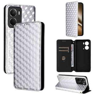 For Realme Neo7x 5G / P3 5G Cubic Grid Texture Flip Leather Phone Case(Silver)