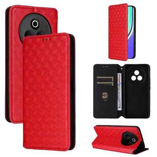 For Realme P3 Pro 5G Cubic Grid Texture Flip Leather Phone Case(Red)