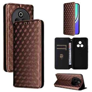 For Realme P3 Pro 5G Cubic Grid Texture Flip Leather Phone Case(Brown)