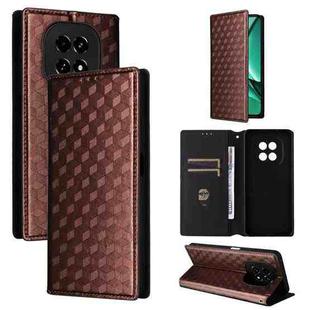 For Realme V60 5G / V60S 5G Cubic Grid Texture Flip Leather Phone Case(Brown)