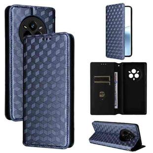For Realme 14 Pro 5G Cubic Grid Texture Flip Leather Phone Case(Blue)