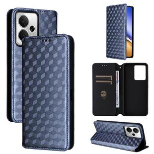 For Realme 14T 5G Cubic Grid Texture Flip Leather Phone Case(Blue)
