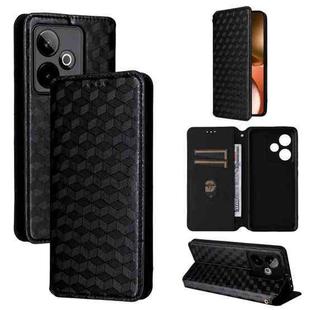 For Realme GT7 5G Cubic Grid Texture Flip Leather Phone Case(Black)
