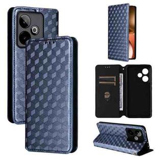 For Realme GT7 5G Cubic Grid Texture Flip Leather Phone Case(Blue)