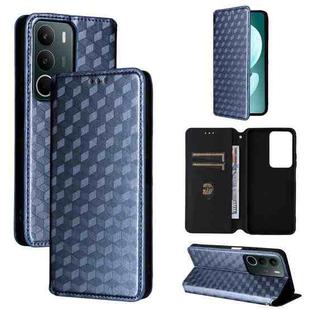For Realme C71 4G Cubic Grid Texture Flip Leather Phone Case(Blue)