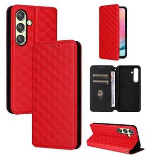 For Samsung Galaxy S24+ 5G Cubic Grid Texture Flip Leather Phone Case(Red)