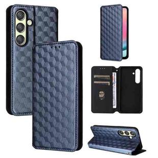For Samsung Galaxy S24+ 5G Cubic Grid Texture Flip Leather Phone Case(Blue)