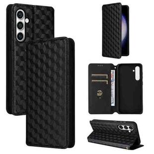 For Samsung Galaxy S24 FE 5G Cubic Grid Texture Flip Leather Phone Case(Black)