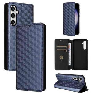 For Samsung Galaxy S24 FE 5G Cubic Grid Texture Flip Leather Phone Case(Blue)