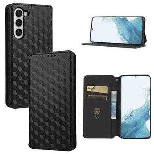 For Samsung Galaxy S23 5G Cubic Grid Texture Flip Leather Phone Case(Black)