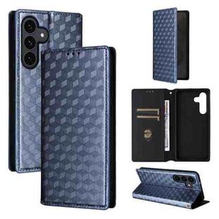 For Samsung Galaxy S25 FE 5G Cubic Grid Texture Flip Leather Phone Case(Blue)