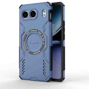 For OnePlus Nord 4 5G Global Butterfly Armor MagSafe Magnetic Ring Shockproof Phone Case(Blue)