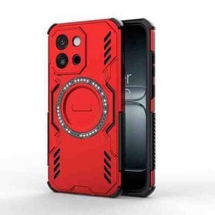 For OnePlus 13T Butterfly Armor MagSafe Magnetic Ring Shockproof Phone Case(Red)