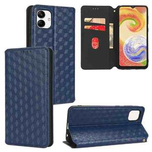 For Samsung Galaxy A04 4G / M13 5G Cubic Grid Texture Flip Leather Phone Case(Blue)