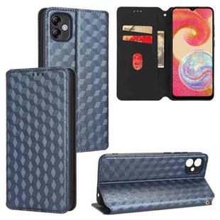 For Samsung Galaxy A04e / M04 / F04 Cubic Grid Texture Flip Leather Phone Case(Blue)