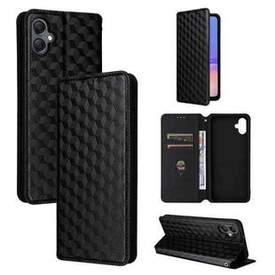 For Samsung Galaxy A05 Cubic Grid Texture Flip Leather Phone Case(Black)