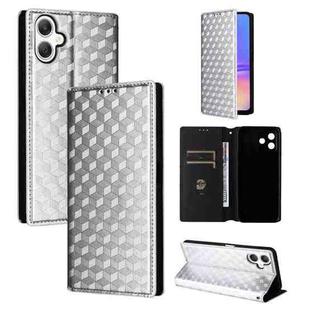 For Samsung Galaxy A06 4G / 5G Cubic Grid Texture Flip Leather Phone Case(Silver)
