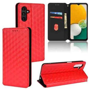 For Samsung Galaxy A13 5G / A04s Cubic Grid Texture Flip Leather Phone Case(Red)