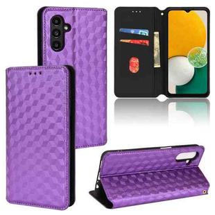 For Samsung Galaxy A13 5G / A04s Cubic Grid Texture Flip Leather Phone Case(Purple)