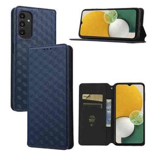 For Samsung Galaxy A14 4G / 5G Cubic Grid Texture Flip Leather Phone Case(Blue)