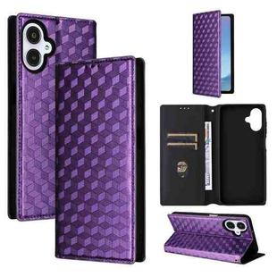 For Samsung Galaxy A25 5G Japan Version / A25e Cubic Grid Texture Flip Leather Phone Case(Purple)