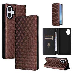 For Samsung Galaxy A25 5G Japan Version / A25e Cubic Grid Texture Flip Leather Phone Case(Brown)