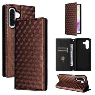 For Samsung Galaxy A26 5G Cubic Grid Texture Flip Leather Phone Case(Brown)