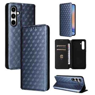 For Samsung Galaxy A35 5G Cubic Grid Texture Flip Leather Phone Case(Blue)