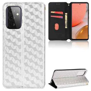 For Samsung Galaxy A52 4G / 5G / A52s 5G Cubic Grid Texture Flip Leather Phone Case(Silver)