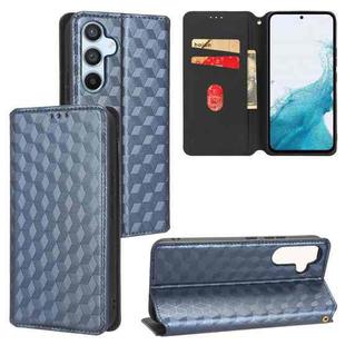 For Samsung Galaxy A54 5G Cubic Grid Texture Flip Leather Phone Case(Blue)