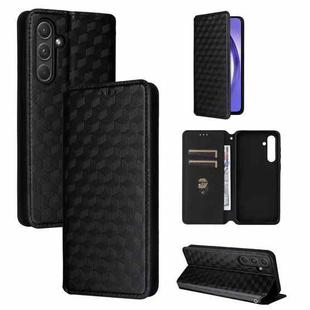 For Samsung Galaxy A55 5G Cubic Grid Texture Flip Leather Phone Case(Black)