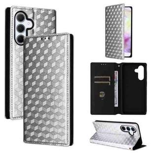 For Samsung Galaxy A56 5G / A36 5G Cubic Grid Texture Flip Leather Phone Case(Silver)