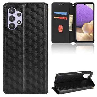 For Samsung Galaxy A13 4G Cubic Grid Texture Flip Leather Phone Case(Black)