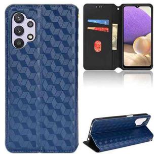 For Samsung Galaxy A13 4G Cubic Grid Texture Flip Leather Phone Case(Blue)