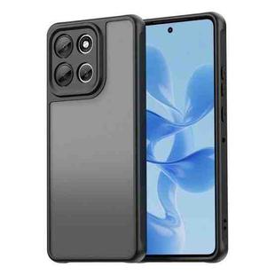 For Motorola Moto G86 5G Fan Dun Series TPU Hybrid PC Frosted Phone Case(Black)