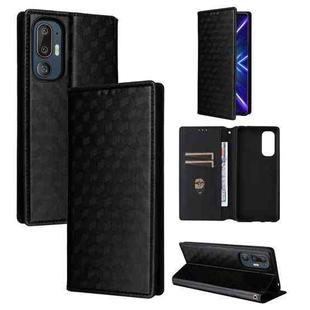For HTC U24 Pro Cubic Grid Texture Flip Leather Phone Case(Black)