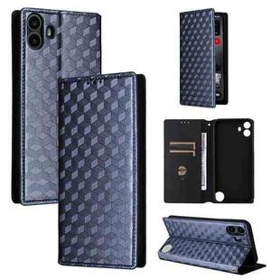 For Nothing CMF Phone 1 Cubic Grid Texture Flip Leather Phone Case(Blue)