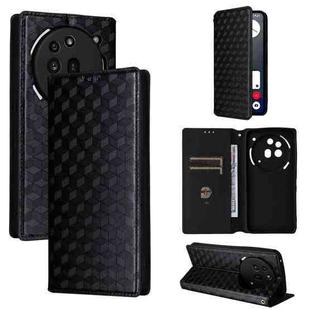 For Nothing Phone 3a Pro Cubic Grid Texture Flip Leather Phone Case(Black)