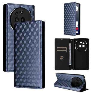 For Nothing Phone 3a Pro Cubic Grid Texture Flip Leather Phone Case(Blue)