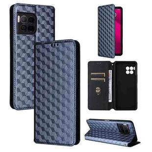 For T-Mobile REVVL 7 Pro 5G Cubic Grid Texture Flip Leather Phone Case(Blue)