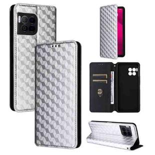 For T-Mobile REVVL 7 Pro 5G Cubic Grid Texture Flip Leather Phone Case(Silver)