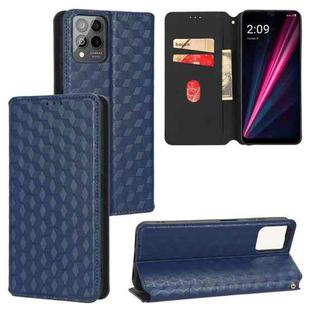 For T-Mobile REVVL 6 Pro 5G / REVVL 6x Pro Cubic Grid Texture Flip Leather Phone Case(Blue)