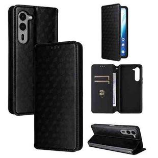 For Fujitsu Arrows We2 Plus F-51E Cubic Grid Texture Flip Leather Phone Case(Black)